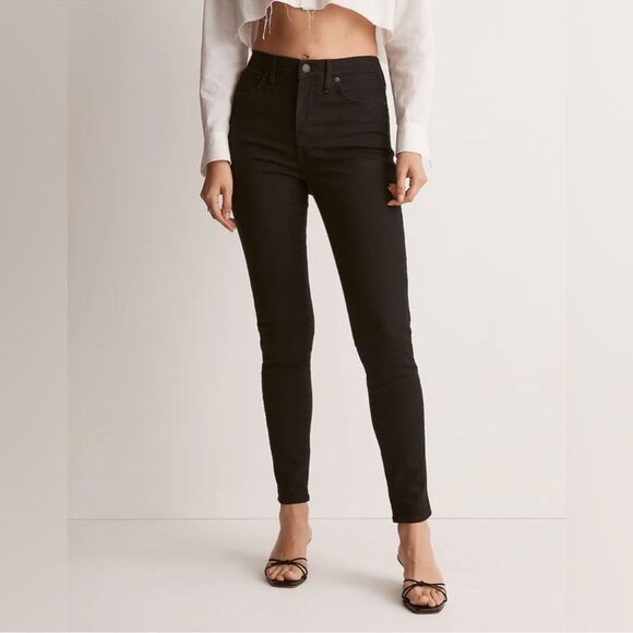 Madewell NWT Petite 10" High-Rise Skinny Jeans in 25P in Black Frost - Picture 1 of 8